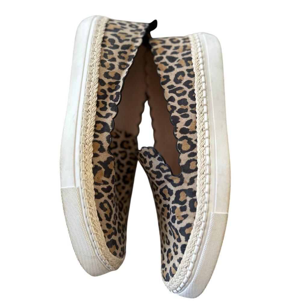 Kate Spade Brown Leopard Cheetah Scallop Edge Slip On Sneakers - Picture 6 of 7